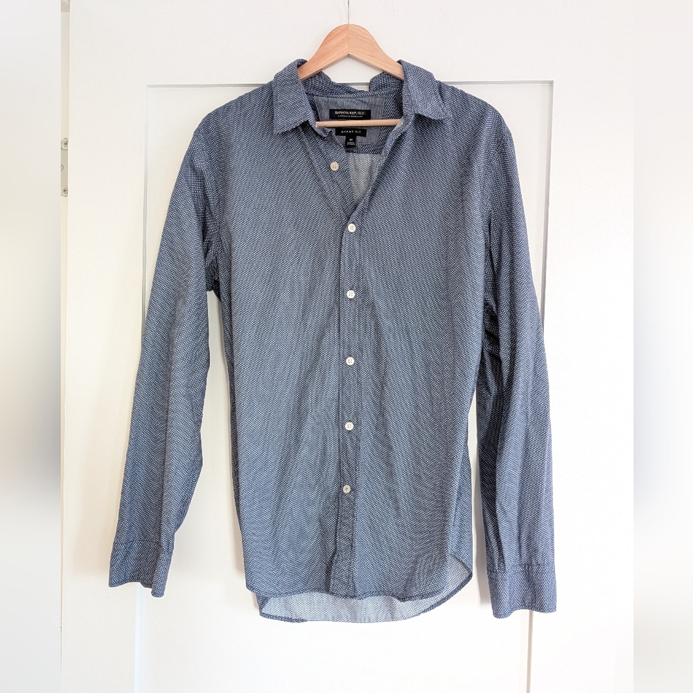 Banana Republic Blue Patterned Casual Shirt